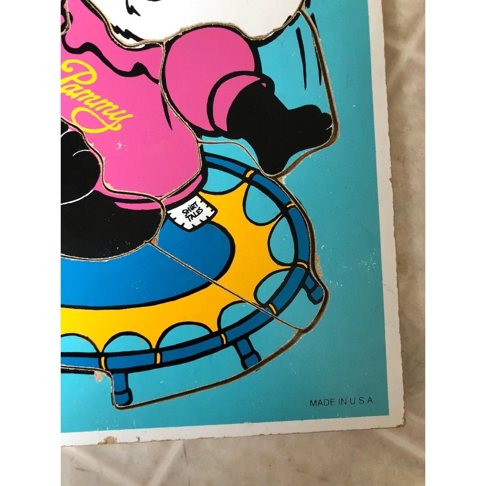Vintage 330-01 SHIRT TALES Bouncing PAMMY Playskool WOODEN PUZZLE 1981 Hallmark